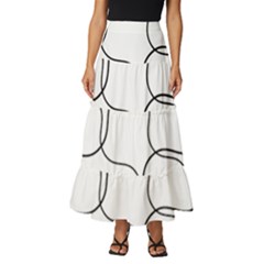 Abstract Pattern T- Shirt Abstract Pattern2 Tiered Ruffle Maxi Skirt