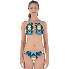 Abstract Pattern T- Shirt Hourglass Pattern  Sunburst Tones Abstract  Blue And Gold  Soft Furnishing Perfectly Cut Out Bikini Set by maxcute