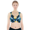 Abstract Pattern T- Shirt Hourglass Pattern  Sunburst Tones Abstract  Blue And Gold  Soft Furnishing Sports Bra With Pocket View1