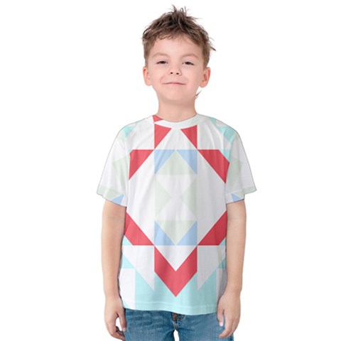 Abstract Pattern T- Shirt Hourglass Pattern  Urban Tones Abstract  Blue And Red  Soft Furnishings 4 Kids  Cotton Tee by maxcute