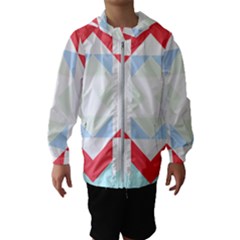 Abstract Pattern T- Shirt Hourglass Pattern  Urban Tones Abstract  Blue And Red  Soft Furnishings 4 Kids  Hooded Windbreaker by maxcute