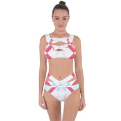 Abstract Pattern T- Shirt Hourglass Pattern  Urban Tones Abstract  Blue And Red  Soft Furnishings 4 Bandaged Up Bikini Set  by maxcute