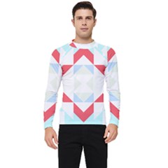 Abstract Pattern T- Shirt Hourglass Pattern  Urban Tones Abstract  Blue And Red  Soft Furnishings 4 Men s Long Sleeve Rash Guard by maxcute