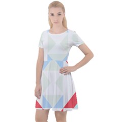 Abstract Pattern T- Shirt Hourglass Pattern  Urban Tones Abstract  Blue And Red  Soft Furnishings 4 Cap Sleeve Velour Dress  by maxcute