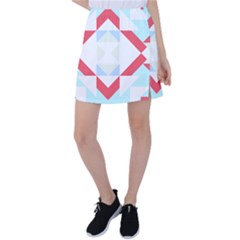 Abstract Pattern T- Shirt Hourglass Pattern  Urban Tones Abstract  Blue And Red  Soft Furnishings 4 Tennis Skirt by maxcute