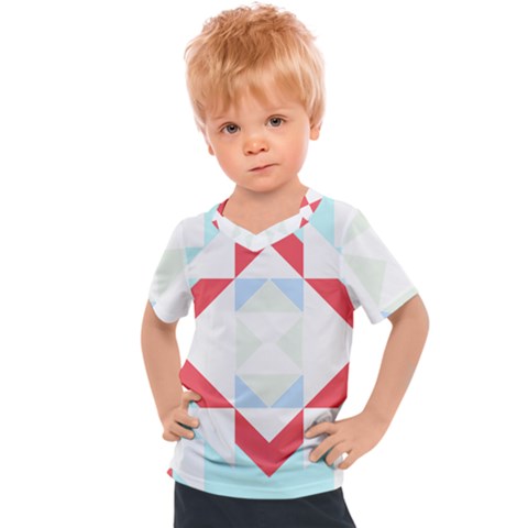 Abstract Pattern T- Shirt Hourglass Pattern  Urban Tones Abstract  Blue And Red  Soft Furnishings 4 Kids  Sports Tee by maxcute