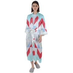 Abstract Pattern T- Shirt Hourglass Pattern  Urban Tones Abstract  Blue And Red  Soft Furnishings 4 Maxi Satin Kimono by maxcute