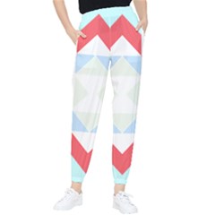 Abstract Pattern T- Shirt Hourglass Pattern  Urban Tones Abstract  Blue And Red  Soft Furnishings 4 Tapered Pants by maxcute