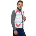 Abstract Pattern T- Shirt Hourglass Pattern  Urban Tones Abstract  Blue And Red  Soft Furnishings 4 Men s Short Button Up Puffer Vest	 View2