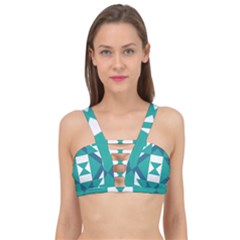 Abstract Pattern T- Shirt Hourglass Pattern Cage Up Bikini Top by maxcute