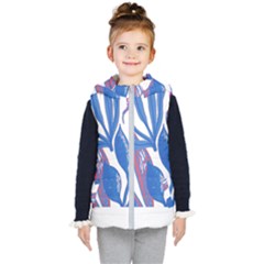 Abstract Patterns T- Shirt Orange Aquatic Print T- Shirt Kids  Hooded Puffer Vest by maxcute