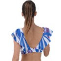 Abstract Patterns T- Shirt Orange Aquatic Print T- Shirt Plunge Frill Sleeve Bikini Top View2