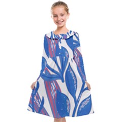 Abstract Patterns T- Shirt Orange Aquatic Print T- Shirt Kids  Midi Sailor Dress