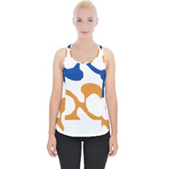 Abstract Swirl Gold And Blue Pattern T- Shirt Abstract Swirl Gold And Blue Pattern T- Shirt Piece Up Tank Top by maxcute