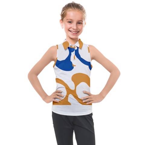 Abstract Swirl Gold And Blue Pattern T- Shirt Abstract Swirl Gold And Blue Pattern T- Shirt Kids  Sleeveless Polo Tee by maxcute