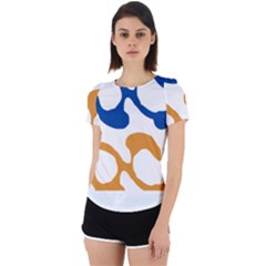 Abstract Swirl Gold And Blue Pattern T- Shirt Abstract Swirl Gold And Blue Pattern T- Shirt Back Cut Out Sport Tee by maxcute