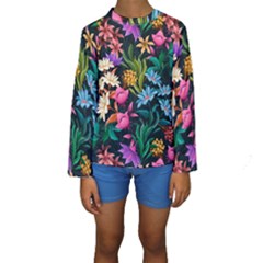 Floral print  Kids  Long Sleeve Swimwear