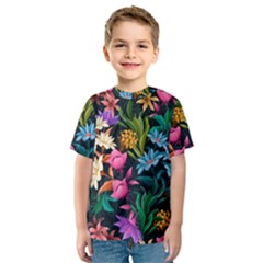 Floral print  Kids  Sport Mesh Tee