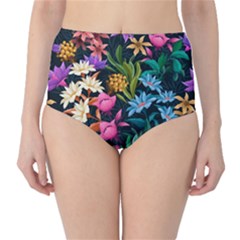 Floral print  Classic High-Waist Bikini Bottoms