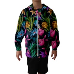 Floral Print  Kids  Hooded Windbreaker by BellaVistaTshirt02