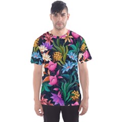 Floral Print  Men s Sport Mesh Tee