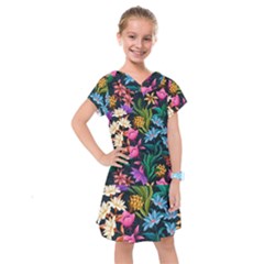 Floral Print  Kids  Drop Waist Dress by BellaVistaTshirt02