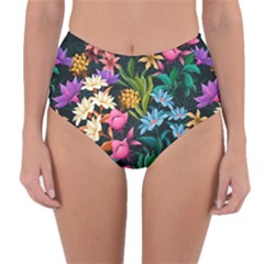 Floral Print  Reversible High-waist Bikini Bottoms by BellaVistaTshirt02