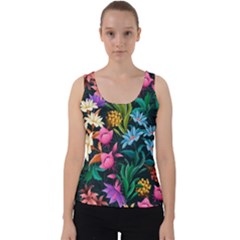 Floral print  Velvet Tank Top