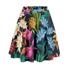 Floral Print  High Waist Skirt by BellaVistaTshirt02