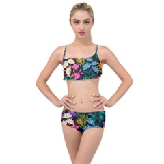 Floral print  Layered Top Bikini Set