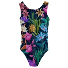 Floral Print  Kids  Cut-out Back One Piece Swimsuit by BellaVistaTshirt02