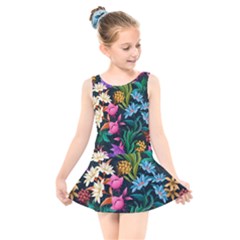 Floral print  Kids  Skater Dress Swimsuit