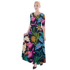 Floral print  Half Sleeves Maxi Dress