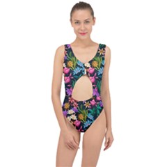 Floral Print  Center Cut Out Swimsuit by BellaVistaTshirt02