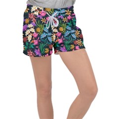 Floral Print  Velour Lounge Shorts by BellaVistaTshirt02