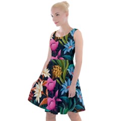 Floral print  Knee Length Skater Dress