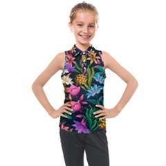 Floral print  Kids  Sleeveless Polo Tee