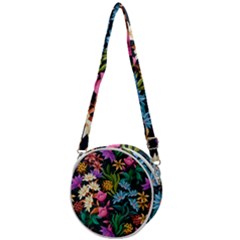 Floral Print  Crossbody Circle Bag by BellaVistaTshirt02