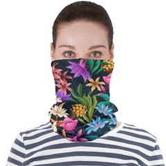 Floral print  Face Seamless Bandana (Adult)