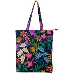 Floral Print  Double Zip Up Tote Bag by BellaVistaTshirt02