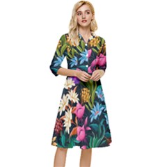 Floral print  Classy Knee Length Dress