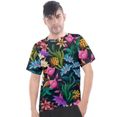 Floral Print  Men s Sport Top by BellaVistaTshirt02