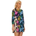 Floral print  Long Sleeve Babydoll Dress View3