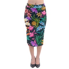 Floral Print  Midi Pencil Skirt by BellaVistaTshirt02