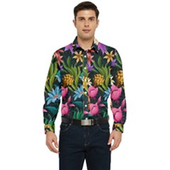 Floral Print  Men s Long Sleeve  Shirt by BellaVistaTshirt02