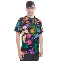 Floral Print  Men s Polo Tee by BellaVistaTshirt02