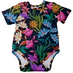 Floral Print  Baby Short Sleeve Bodysuit