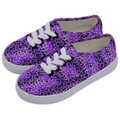 Purple Leopard  Kids  Classic Low Top Sneakers by DinkovaArt