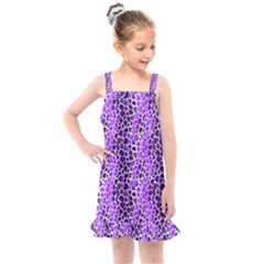 Purple Leopard  Kids  Overall Dress by DinkovaArt