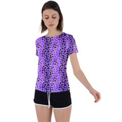 Purple Leopard  Back Circle Cutout Sports Tee